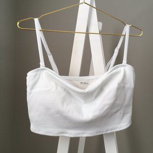 Ribbed Longline Bandeau Bikini Top